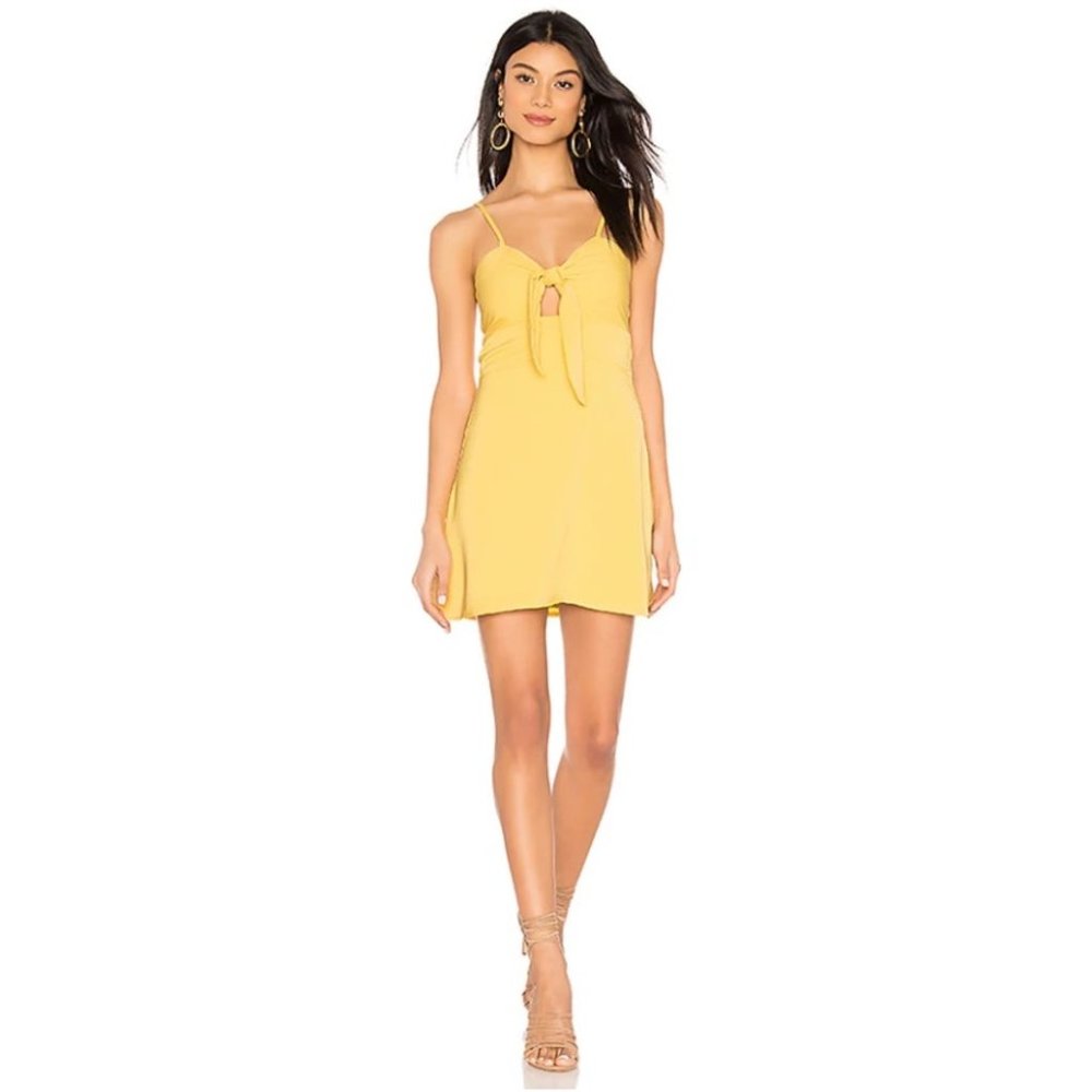 NWT Superdown Rikkie Tie Front Dress in Yellow